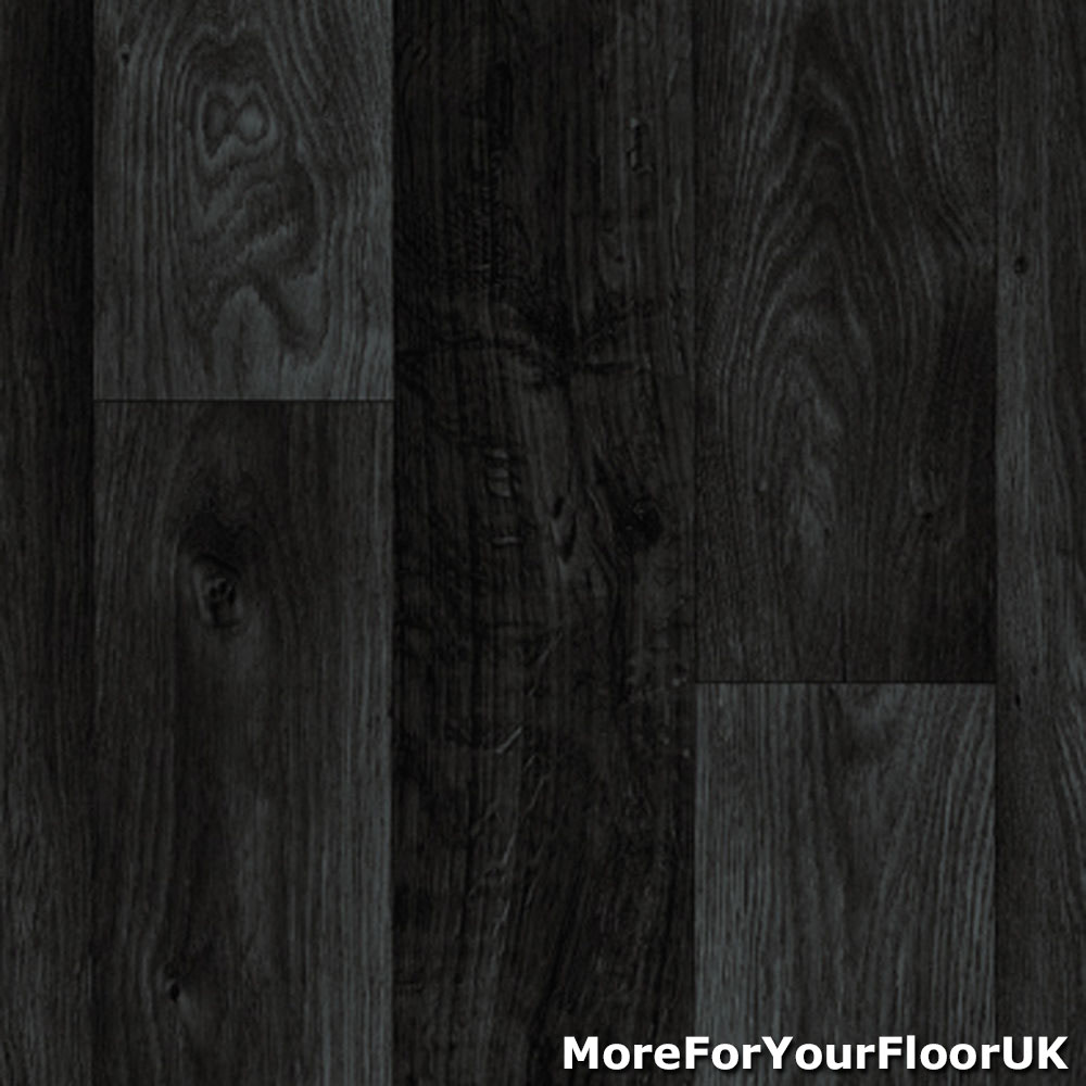 Black Dark Grey Wood Effect Plank Vinyl Flooring Foam Backed Lino 2m 3m Kitchen Ebay